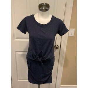 SUNDRY Dark Blue T-Shirt Dress W/ Knotted, Size 0 (XS)